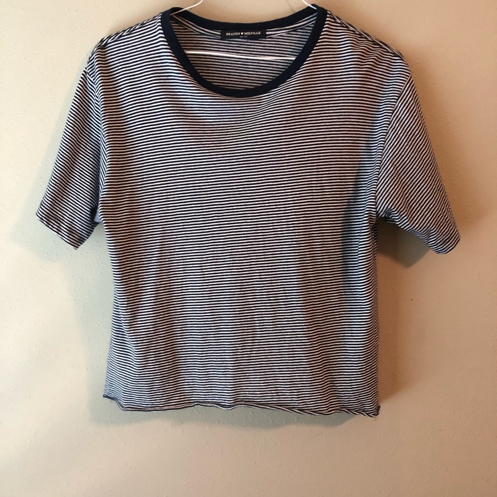 Brandy Melville Aleena navy striped t-shirt